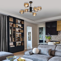 Потолочная люстра Eurosvet Arcada 70127/6 черный/дымчатый