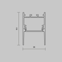 Алюминиевый профиль накладной-подвесной 35x51 Maytoni Led Strip ALM-3551-B-2M 633011