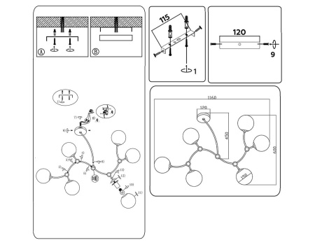 Подвесная люстра Ambrella light Traditional Modern TR2555