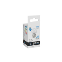 Лампа светодиодная E27 6W 6500K шар матовый 53236