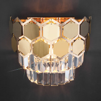 Настенный светильник Eurosvet Ariana 10124/2 золото/прозрачный хрусталь Strotskis (10113/2)