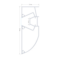 Алюминиевый профиль для натяжного потолка Apeyron 08-58