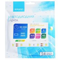 Светодиодная лента Apeyron Стандарт 12В 2835 9,6Вт/м 3000К 5м IP20 00-54