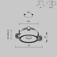 Встраиваемый светодиодный светильник Maytoni Technical Move DL060-9W3-4-6K-TRS-B