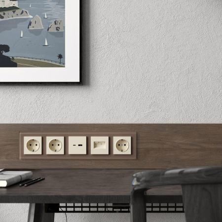 Рамка на 5 постов (латте, стекло) W0051142 Werkel