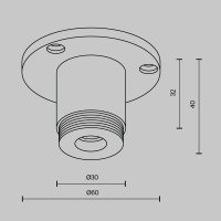 Основание с внешней резьбой без ввода питания Maytoni Shelf CA022BO-B