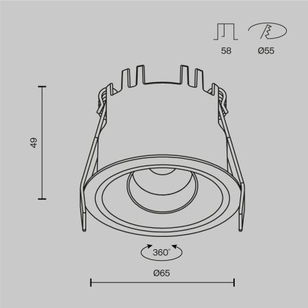 Встраиваемый светильник Maytoni Technical Dip T DL128-10W3K-B