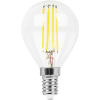 Лампа светодиодная филаментная Feron E14 7W 4000K Шар Прозрачная LB-52 25875