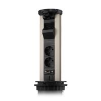 Блок розеток 12J (2 секции, USB type A+C + RJ45 + HDMI) беспроводная зарядка Mebax 00-00002597