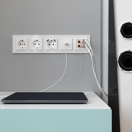 Акустическая розетка х4 белая WL01-AUDIOx4 Werkel